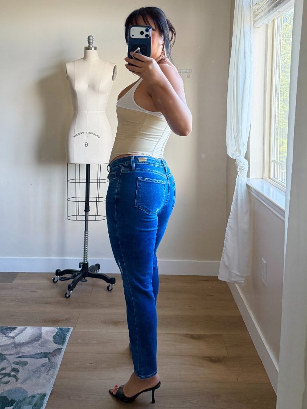 Paige Bridgette Skinny Jeans Size 28 | Dark Wash Denim | Y2K Distressed |